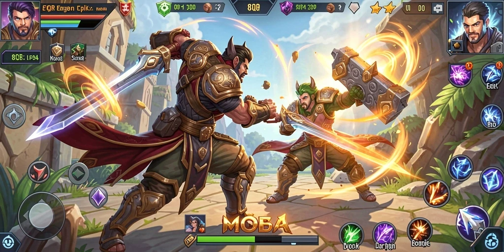 Tampilan gameplay seru dan strategis di 8QR.