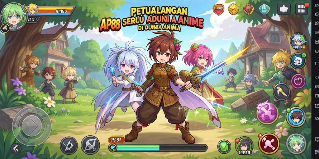 Tampilan gameplay API88 menampilkan pertarungan karakter anime yang epik.