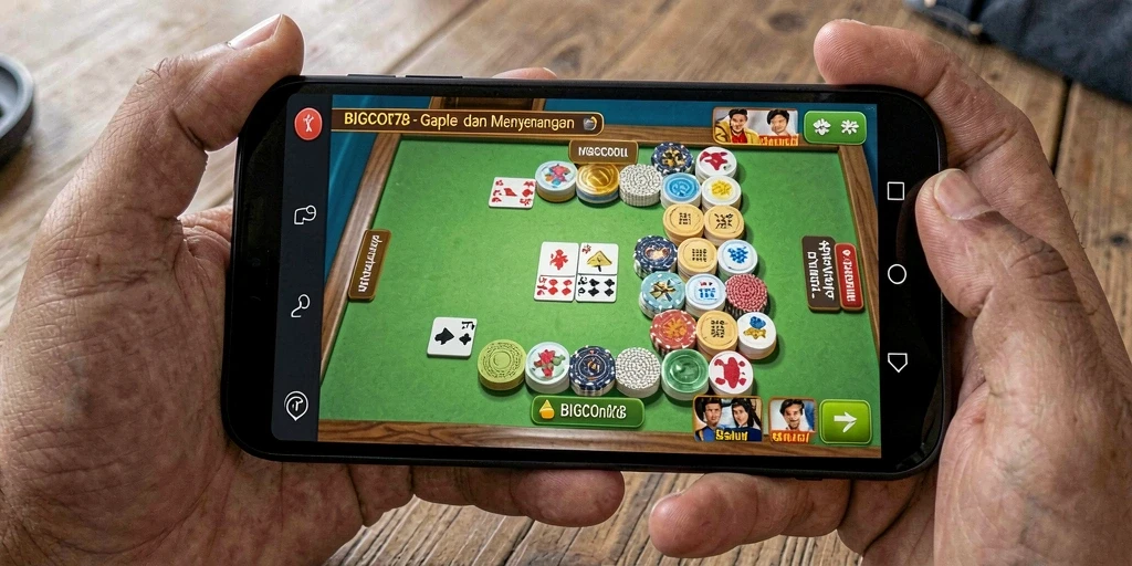 Gameplay menegangkan di BIGCOR78 dengan pemain Gaple yang berkompetisi.