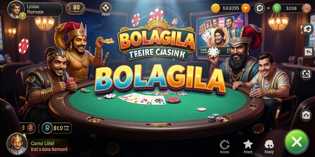 Screenshot gameplay BOLAGILA yang menunjukkan dealer dan suasana permainan Live Casino.