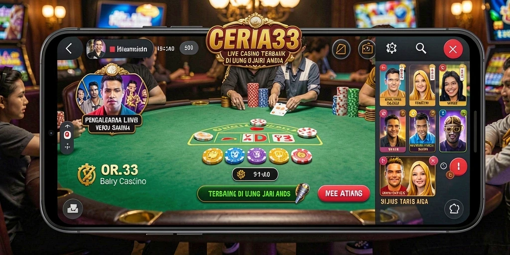 Tampilan gameplay Live Casino yang menarik dan interaktif di CERIA33.