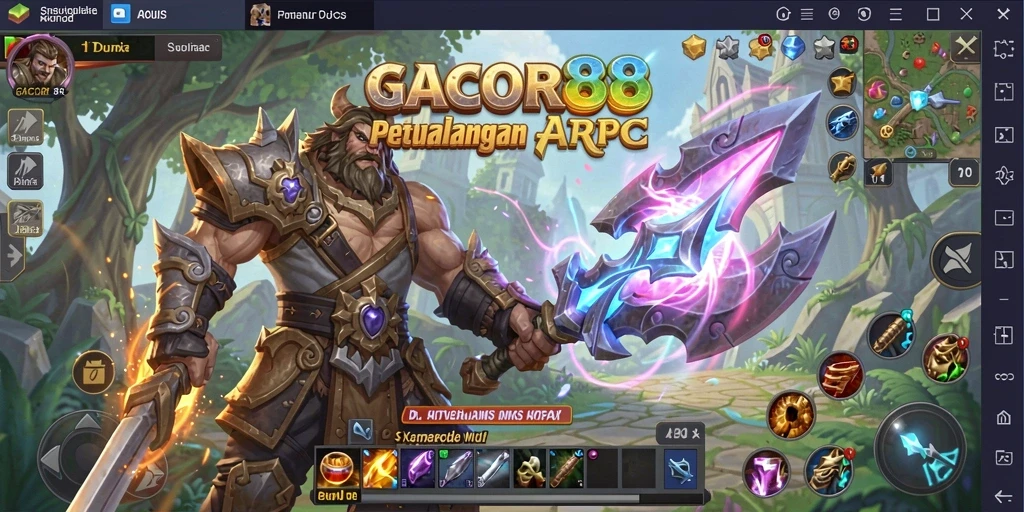 Tampak aksi seru dalam gameplay GACOR88 yang menampilkan pertarungan epik.