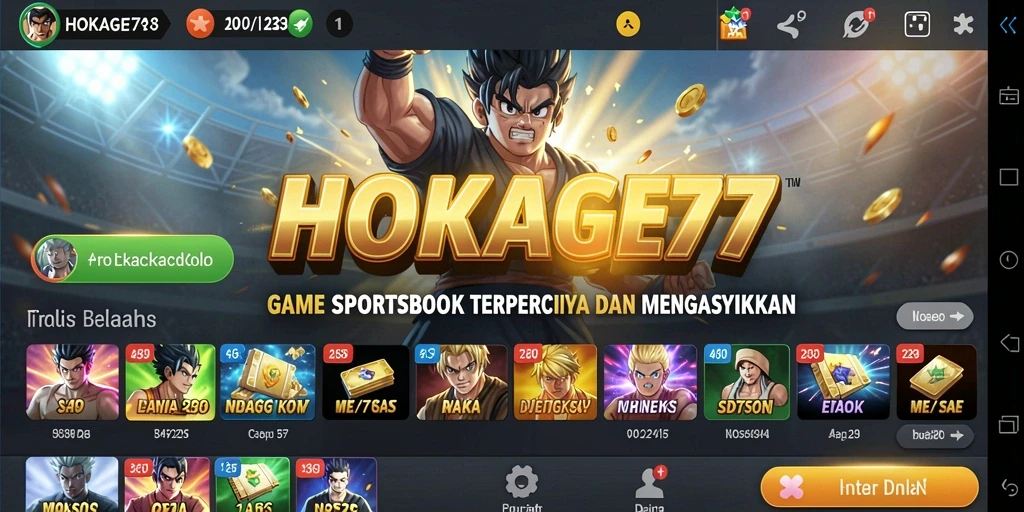 Tampilan antarmuka HOKAGE77 dengan fitur taruhan olahraga yang menarik.
