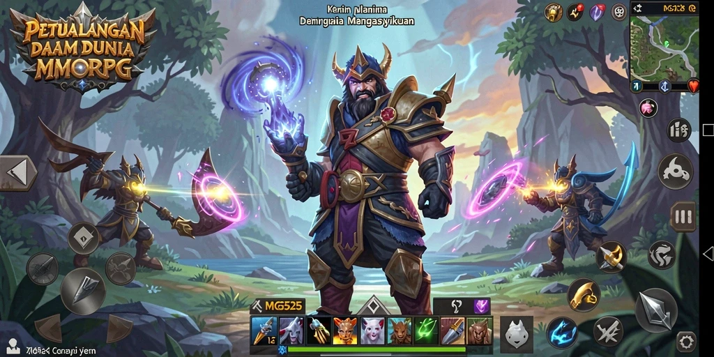 Tampilan gameplay MG525 yang mengasyikkan dalam dunia MMORPG.