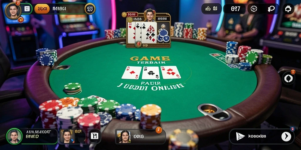 Tampilan gameplay PP7 yang seru dan realistis dalam permainan poker.