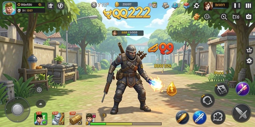 Tampilan gameplay QQ222 yang menarik dan penuh warna.
