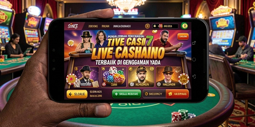 Screenshot gameplay SENSATIONAL77 menampilkan dealer langsung dalam aksi di meja casino.