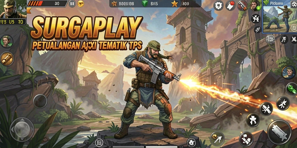 Tangkapan layar menampilkan aksi intens yang dihadapi dalam SURGAPLAY.