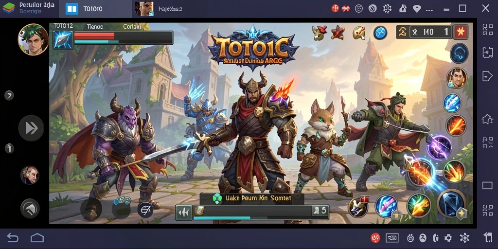 Tangkapan layar menampilkan karakter dalam pertempuran epik di TOTO12.